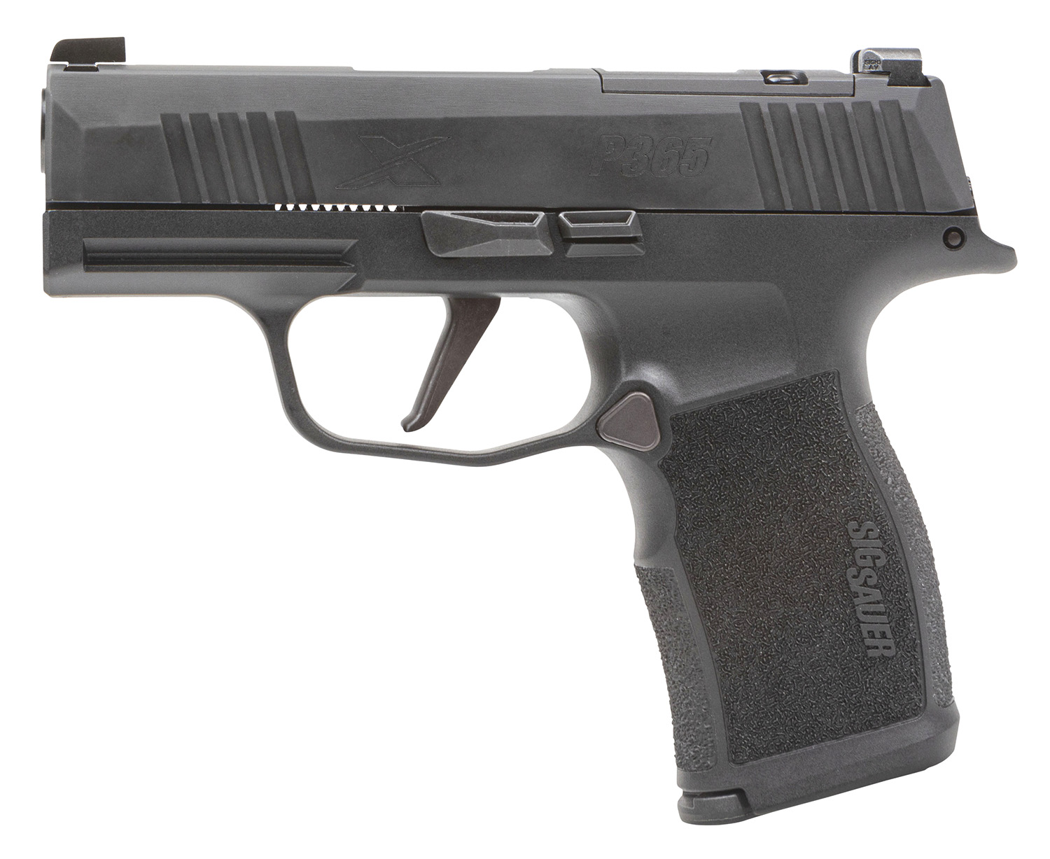 Sig Sauer 365X9BXR3P P365X Micro-Compact Frame 9mm Luger 12+1, 3.10" Black Steel Barrel, Black Nitron Optic Ready/Serrated Stainless Steel Slide, Black Stainless Steel Frame w/Beavertail & Picatinny Rail, Black XSeries Grip, No Manual Safety
