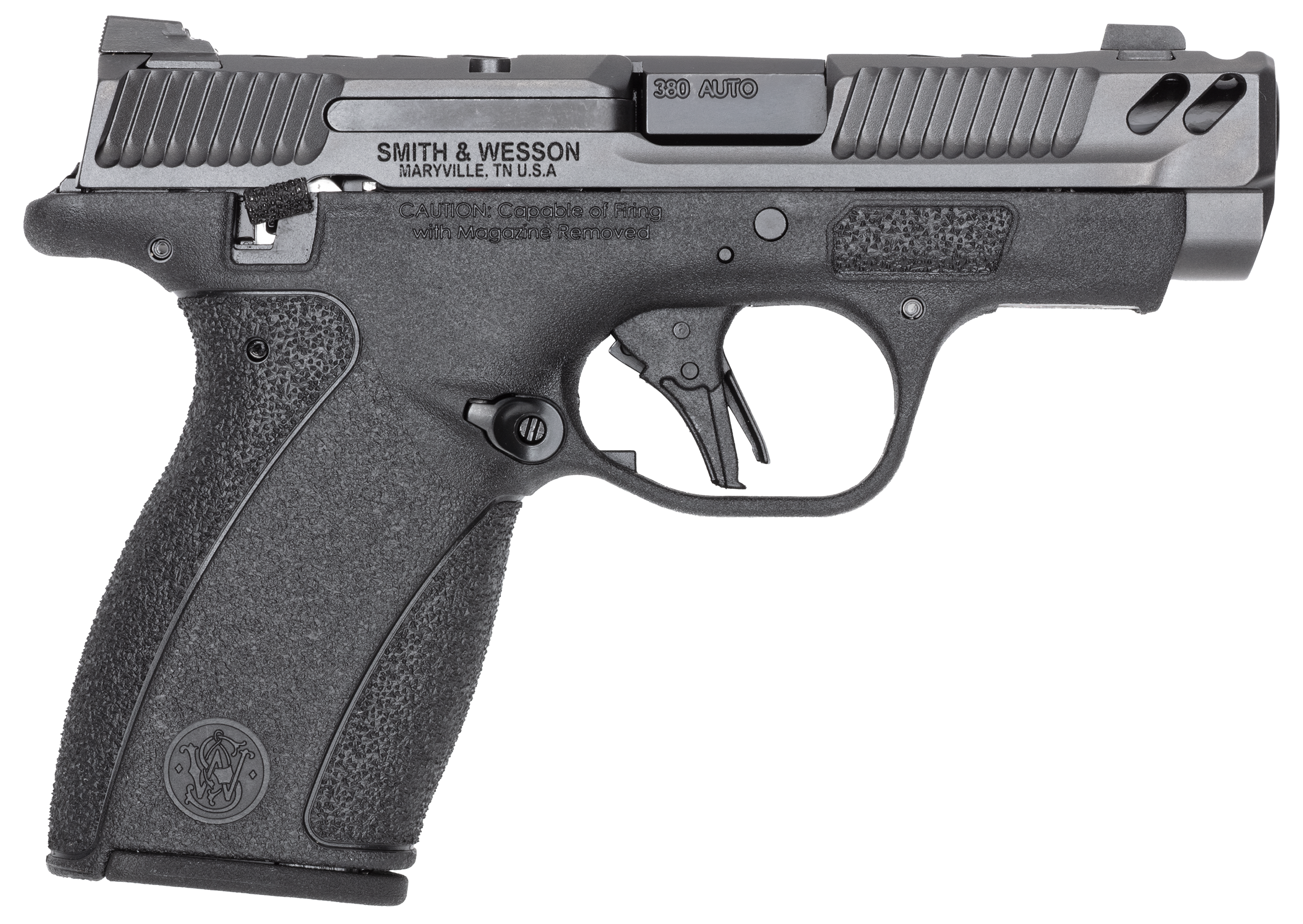 Smith & Wesson 14417 PC Bodyguard 2.0 Carry Comp Micro Frame 380 ACP 12+1 3.10" Black Armornite Ported Barrel, Gray Armornite Stainless Steel Serrated Slide, Black Polymer Frame, Black Textured Grip, Manual Thumb Safety