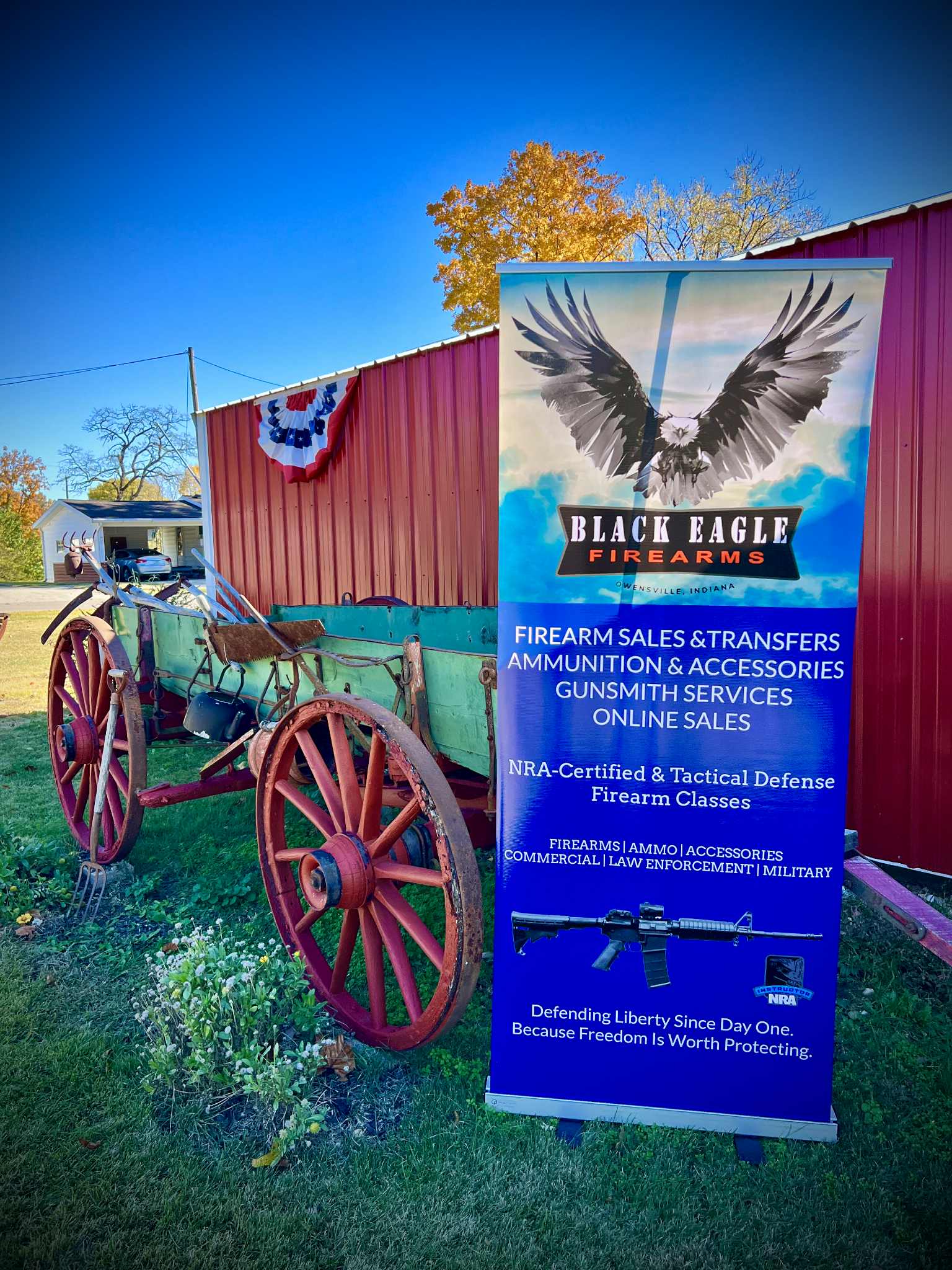 Black Eagle Firearms LLC store front. Firearms, Ammo, accessories, special orders firearm transfers & firearm Training
