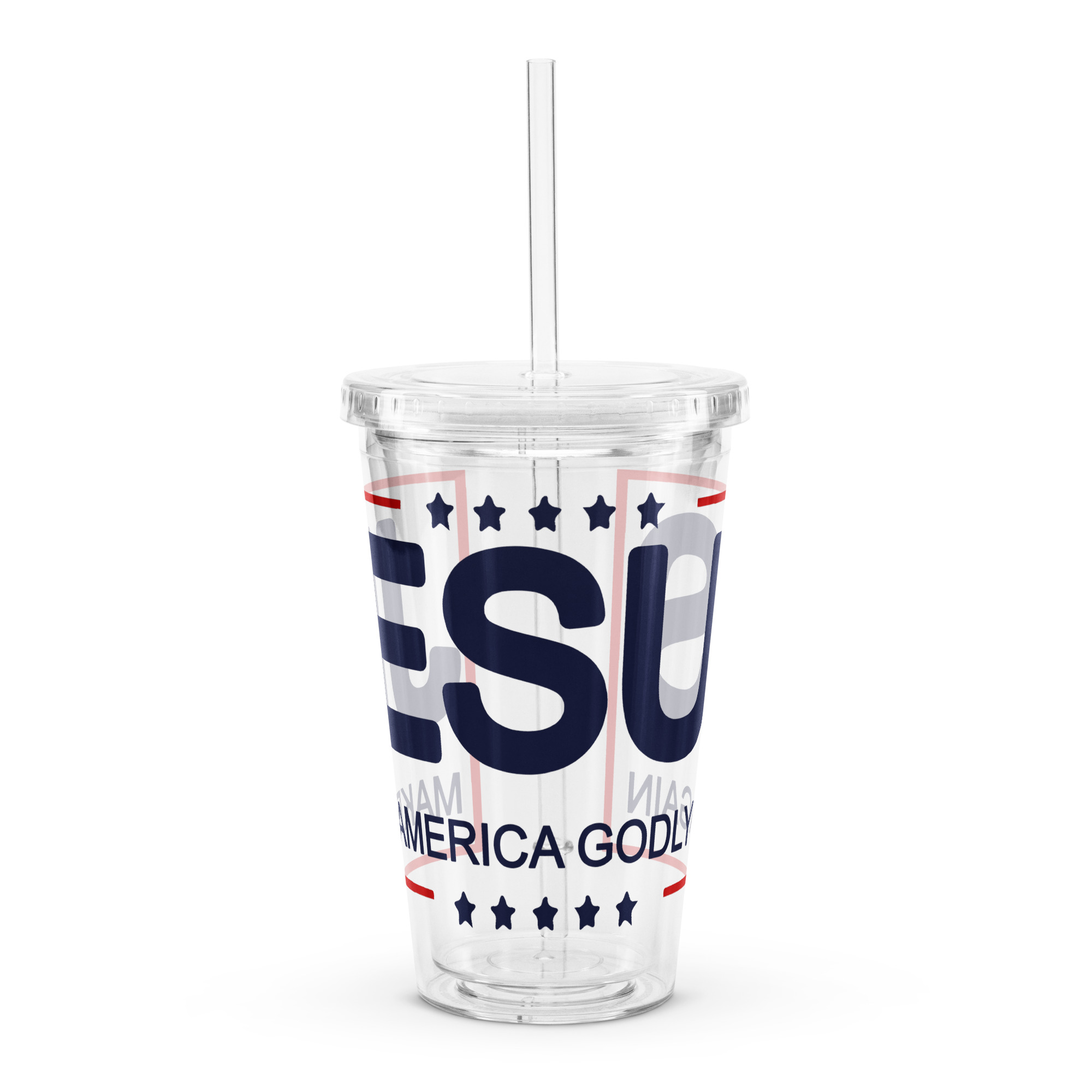 Clear plastic tumbler
